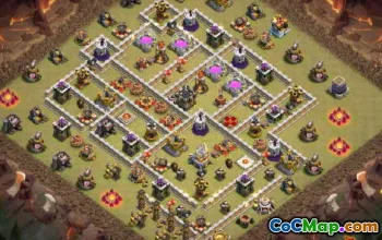 COC市政厅11基础布局：战争，奖杯和家庭地图＃14572