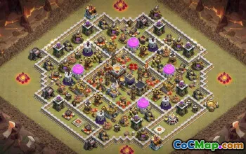 COC市政厅11基础布局：战争，奖杯和家庭地图＃15760