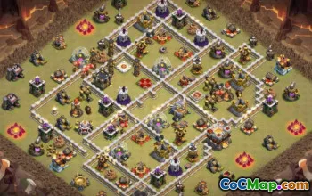 Layouts de 11 da prefeitura de CoC: Base de guerra e mapas da vila doméstica #14816