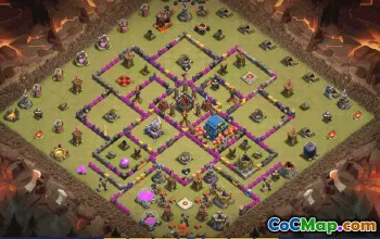CoC Town Hall 12 Base Layout & Map Links | Trophy & War Defense #31752