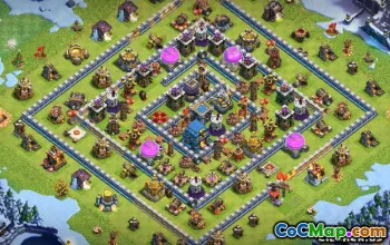 COC市政厅12基本布局：农业，奖杯和家庭地图＃10091