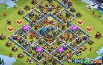 COC市政厅12基本布局：农业和奖杯地图＃10340