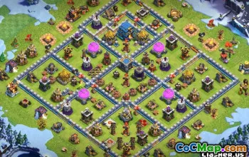 COC市政厅12基本布局：农业和奖杯地图＃10493