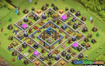COC市政厅12基本布局：农业和奖杯地图＃12626