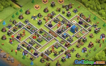 COCタウンホール12ベースレイアウト：農業とトロフィーマップ＃13381