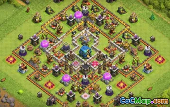 COC市政厅12基础布局：农业，奖杯和地图＃9966