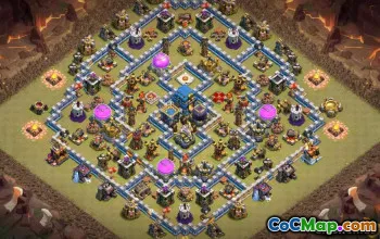 COC市政厅12基本布局：农业，奖杯和战争地图＃9703