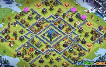 Primăria COC 12 machete de bază: hărți de casă, trofeu și război #13359