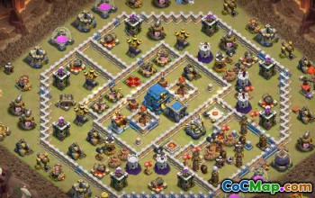 Coc Town Hall 12 Basislayouts: Zuhause, Krieg, Hybridkarten #14586