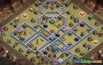 Coc Town Hall 12 Basislayouts: Zuhause, Krieg, Hybridkarten #16035