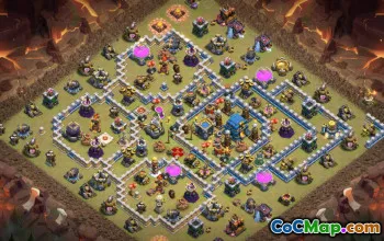 Coc Town Hall 12 Basislayouts: Zuhause, Krieg, Trophäe & Hybrid #16177