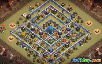 COC市政厅12基础布局：家庭，战争与奖杯地图＃10236