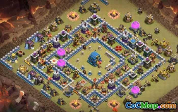 COC市政厅12基础布局：家庭，战争与奖杯地图＃10300