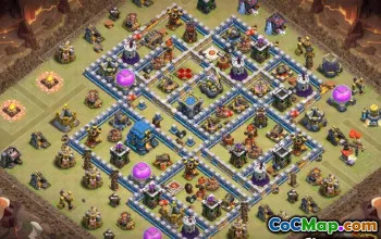 COC市政厅12基本布局：家庭，战争与奖杯地图＃10334