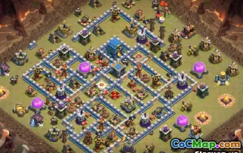 COC市政厅12基本布局：家庭，战争与奖杯地图＃10337