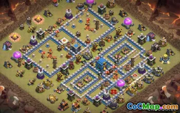 COC市政厅12基本布局：家庭，战争与奖杯地图＃10370
