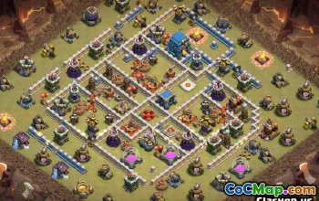 COC市政厅12基本布局：家庭，战争与奖杯地图＃10423
