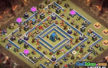COC市政厅12基础布局：家庭，战争与奖杯地图＃10527
