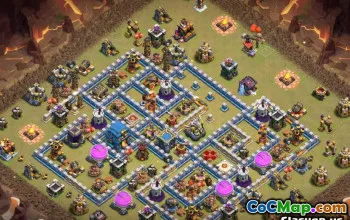 COC市政厅12基本布局：家庭，战争与奖杯地图＃10533