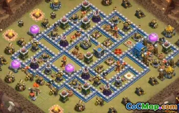 COC市政厅12基础布局：家庭，战争与奖杯地图＃10613