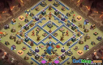COC市政厅12基础布局：家庭，战争与奖杯地图＃11016