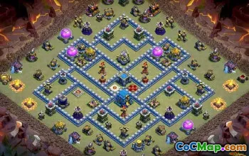 COC市政厅12基本布局：家庭，战争与奖杯地图＃11117