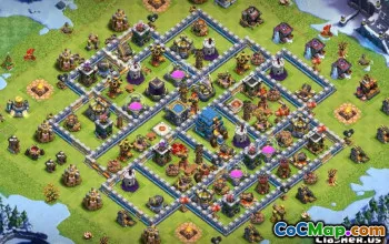 COC市政厅12基本布局：家庭，战争与奖杯地图＃11196