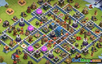 COC市政厅12基础布局：家庭，战争与奖杯地图＃11389