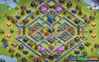 COC市政厅12基本布局：家庭，战争与奖杯地图＃11393