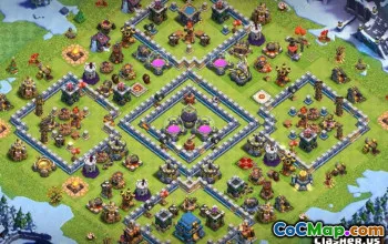 COC市政厅12基本布局 - 家庭，战争，奖杯地图＃11763