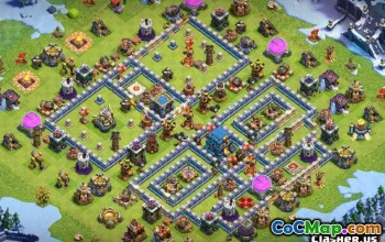 COC市政厅12基础布局：家庭，战争与奖杯地图＃11833