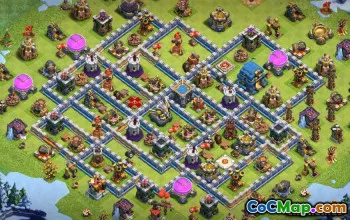 COC市政厅12基础布局：家庭，战争与奖杯地图＃11838