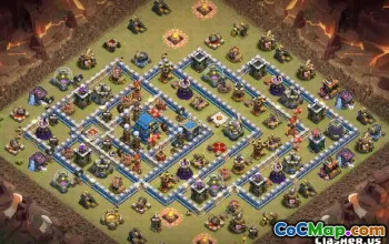 COC市政厅12基本布局 - 家庭，战争与奖杯地图＃11910