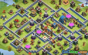 COC市政厅12基本布局：家庭，战争与奖杯地图＃12063