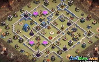 COC市政厅12基础布局：家庭，战争与奖杯地图＃12179