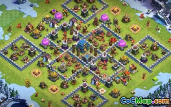 COC市政厅12基本布局：家庭，战争与奖杯地图＃12184