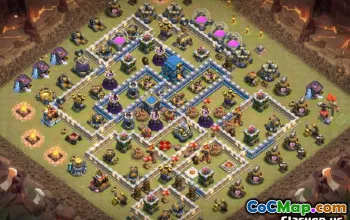 COC市政厅12基本布局：家庭，战争与奖杯地图＃12417