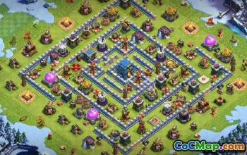 COC市政厅12基础布局：家庭，战争与奖杯地图＃12465