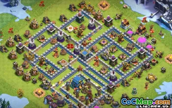 COC市政厅12基础布局：家庭，战争与奖杯地图＃9820