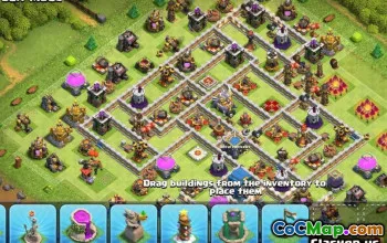 COC市政厅12基本布局：家庭，战争和奖杯地图＃9982