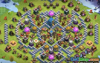 Municipio COC 12 Layout di base: mappe ibride e agricole #12464