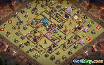 CoC Town Hall 12 Base Layouts & Map Links | War & Trophy Designs #31919