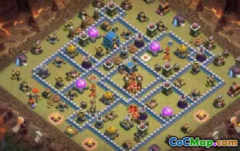CoC Town Hall 12 Base Layouts & Map - War, Trophy, Farming #27734