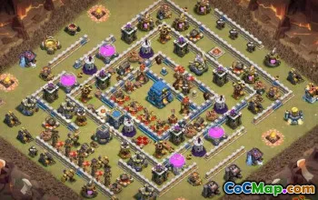 Coc Town Hall 12 Basislayouts & Karten für Home Village #13282