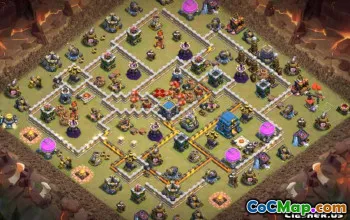 Coc Town Hall 12: Layouts i mapy do domu i wojny #13257
