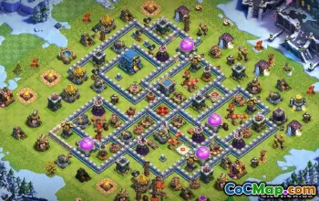 Coc Town Hall 12 Układy i mapy do domu i wojny #13298