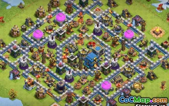 COC市政厅12基本布局：家庭地图，战争与奖杯＃11433