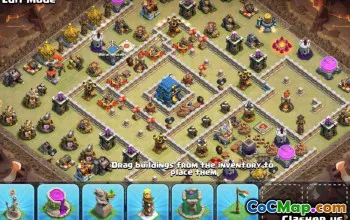 COC市政厅12个基本布局和战争与奖杯的地图＃10037
