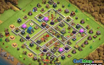 Coc Town Hall 12 Układy podstawowe: Mapy na wojnę i trofeum #14233