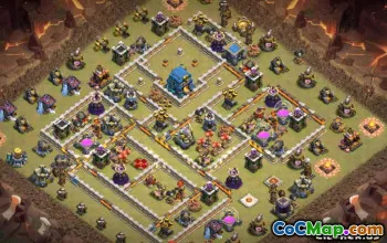 COC市政厅12基本布局和地图 - 家庭与战争基地＃12654